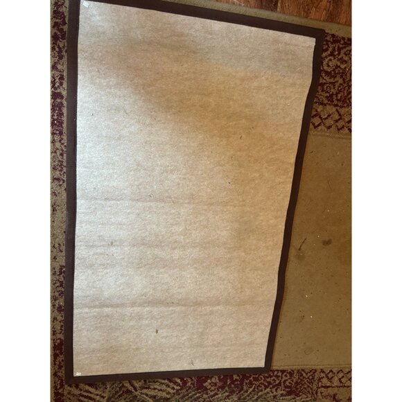 Vintage Bamboo Wall Hanging or rug With Nature Scene rectangle tree people READ - Picture 9 of 13